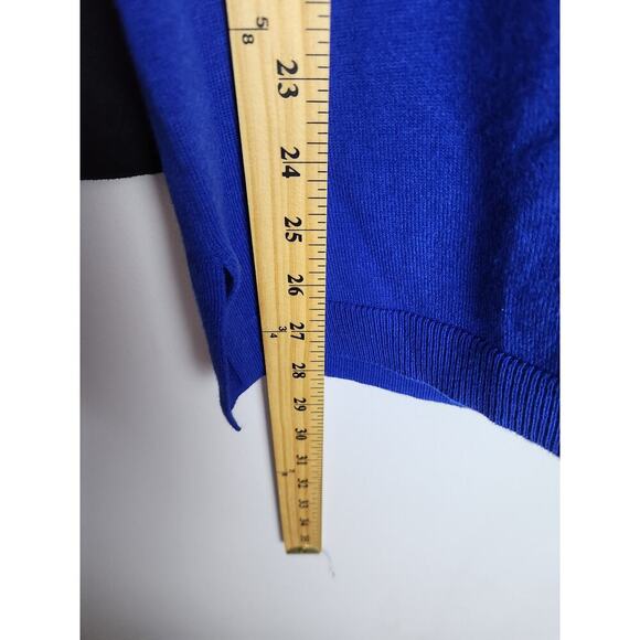 Tyler Boe Color Block Tunic Sweater sz S blue/black Careerwear Lagenlook Cowl - Picture 8 of 8